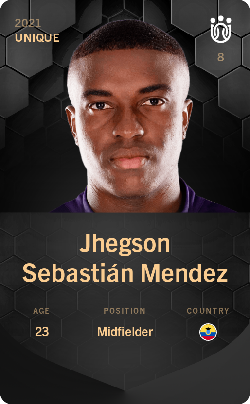 Sorare - Sorare Official - Jhegson Sebastián Mendez 2021-22 • Unique - NFT # 29754346811868573566548150156415713700357189250730707924357929290041178836287