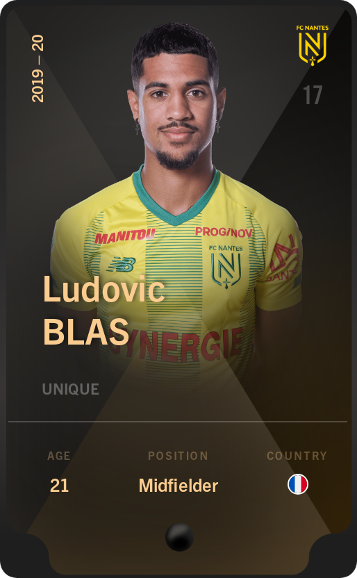 Sorare - Sorare Official - Ludovic Blas 2019-20 • Unique - NFT # 111065756654007717176162060271620971966496715862489107975690943140188544897081