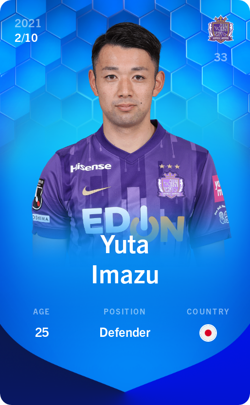Sorare - Sorare Official - Yuta Imazu 2021-22 • Super Rare 2/10 - NFT # 66623370667115237367136980276833712996327425583005365119193966275586763930525