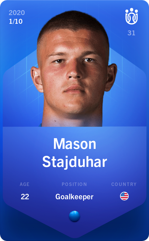 Sorare - Sorare Official - Mason Stajduhar 2020-21 • Super Rare 1/10 - NFT # 25909246575704116844763258793786977647472633990792945707249157426177726523054
