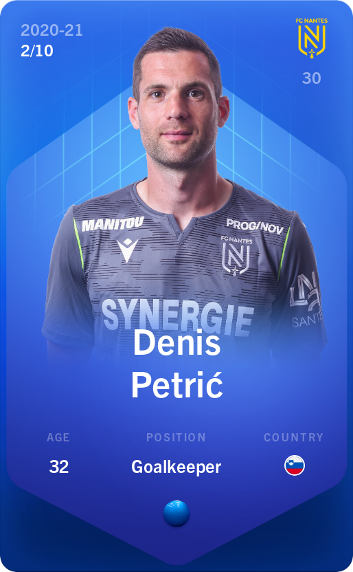 Sorare - Sorare Official - Denis Petrić 2020-21 • Super Rare 2/10 - NFT # 103626946645983736948862525749512196871987959880636899792599208854899682638005