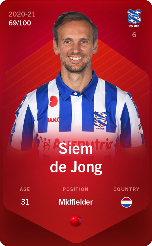 Sorare - Sorare Official - Siem de Jong 2020-21 • Rare 69/100 - NFT # 63846398410062878258522772021181221819569870109446613405082976279332781075802