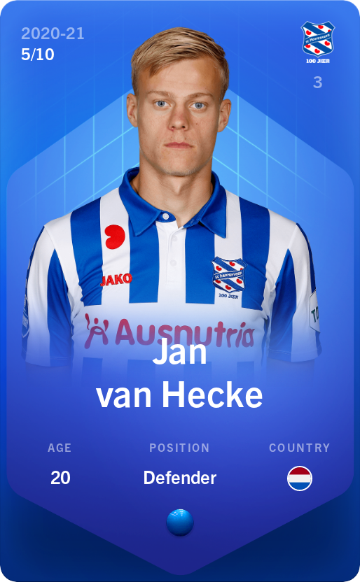 Sorare - Sorare Official - Jan van Hecke 2020-21 • Super Rare 5/10 - NFT # 22140000428209517502991645992872007693278409082347190932350728930425376554116