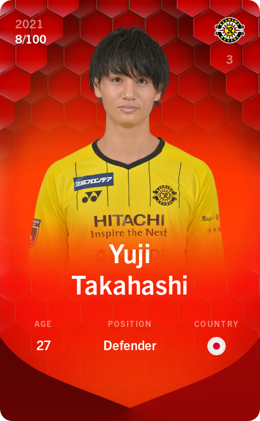 Sorare - Sorare Official - Yuji Takahashi 2021-22 • Rare 8/100 - NFT # 106959179026312045000603890513430842029947633620101059050635233513544341263307