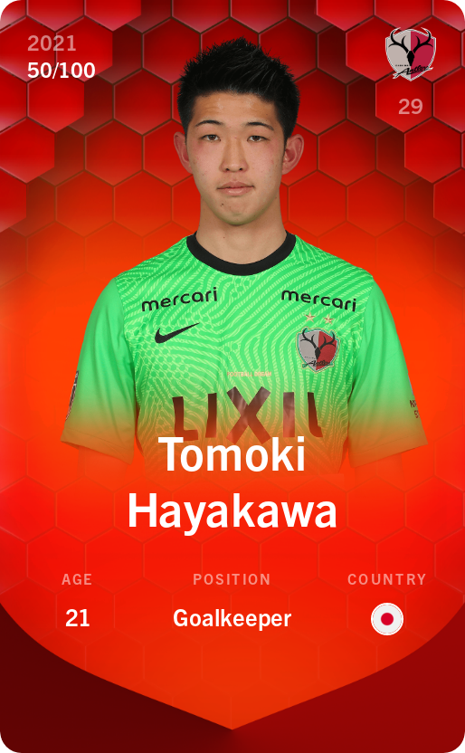 Sorare - Sorare Official - Tomoki Hayakawa 2021-22 • Rare 50/100 - NFT # 27004003672177424773072676641155865560101894620508092322914975893071251068124