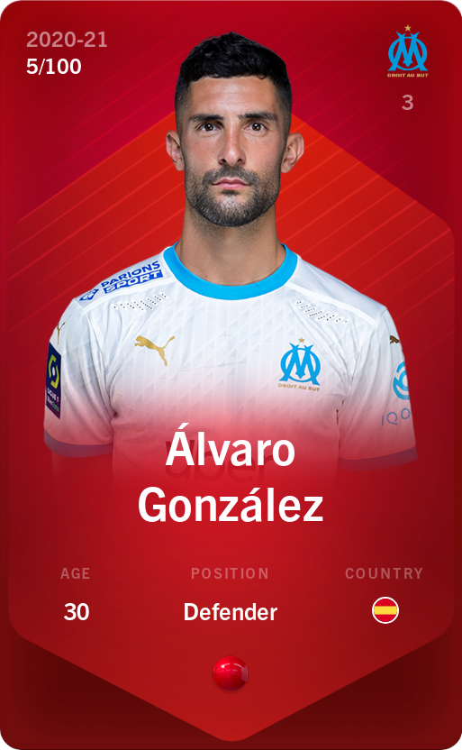 Sorare - Sorare Official - Álvaro González 2020-21 • Rare 5/100 - NFT # 71422863680431918553729285789822183552984151640176497561849682170078985230626