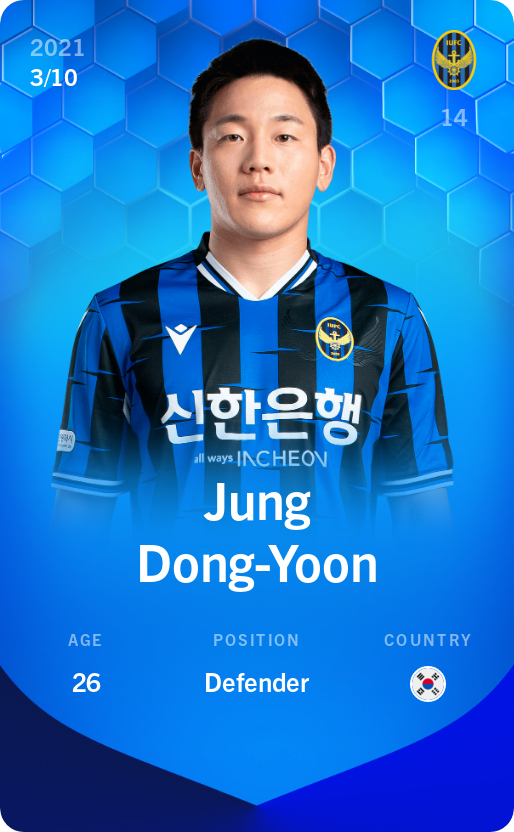 Sorare - Sorare Official - Jung Dong-Yoon 2021-22 • Super Rare 3/10 - NFT # 45215631647411346663987049910569894458140226760037994682962211973800197523951