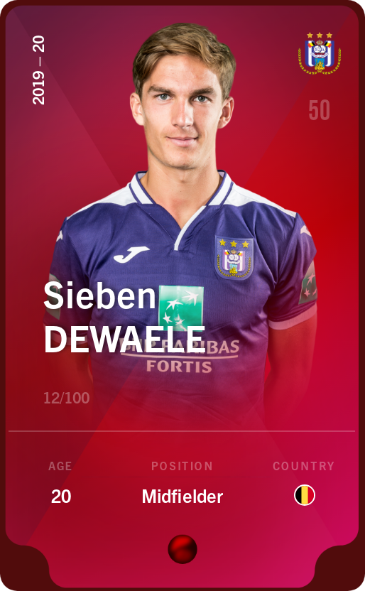 Sorare - Sorare Official - Sieben Dewaele 2019-20 • Rare 12/100 - NFT # 17707448385779311354376503152322251824764533325971589909171483439243437960969