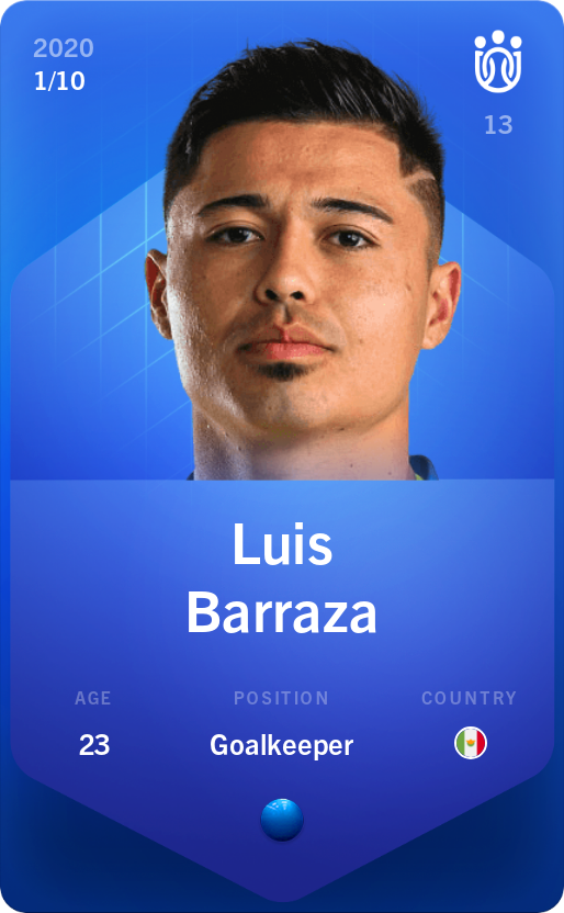 Sorare - Sorare Official - Luis Barraza 2020-21 • Super Rare 1/10 - NFT # 1258269792714970322686960431054305020169811008649330265596872120128620851853