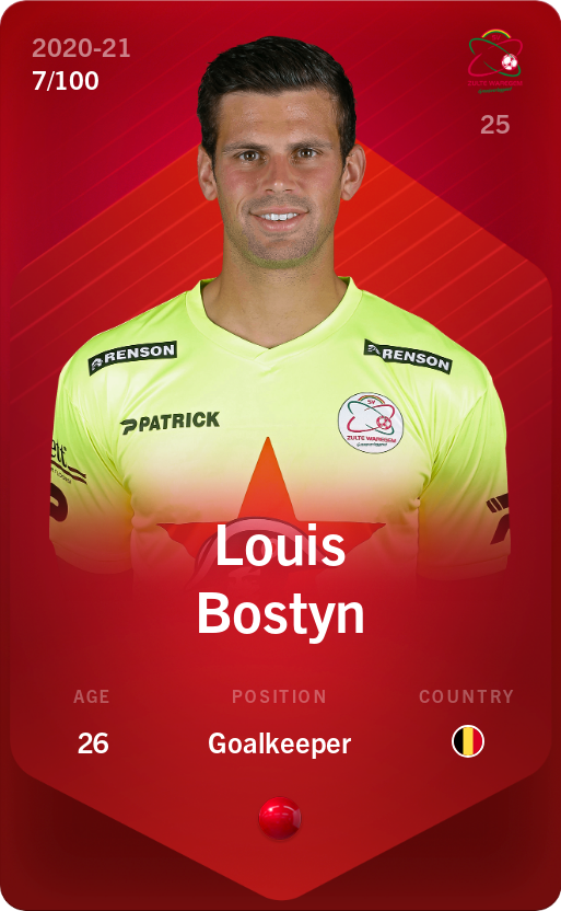 Sorare - Sorare Official - Louis Bostyn 2020-21 • Rare 7/100 - NFT # 50786954309006636610014602506051288871159743820272940256565955013101581241322