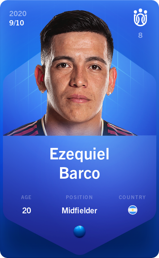 Sorare - Sorare Official - Ezequiel Barco 2020-21 • Super Rare 9/10 - NFT # 47797133406216629148199167918625243696340877172568171303370299569683260115056