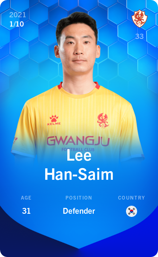 Sorare - Sorare Official - Lee Han-Saim 2021-22 • Super Rare 1/10 - NFT # 34039819488193213247660652787265937053889592408038891454276411673337513999438