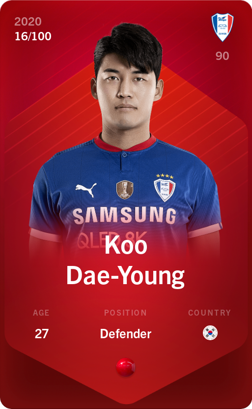 Sorare - Sorare Official - Koo Dae-Young 2020-21 • Rare 16/100 - NFT # 7421071497790758967748058697150798579046862465931508968217579331598652399265