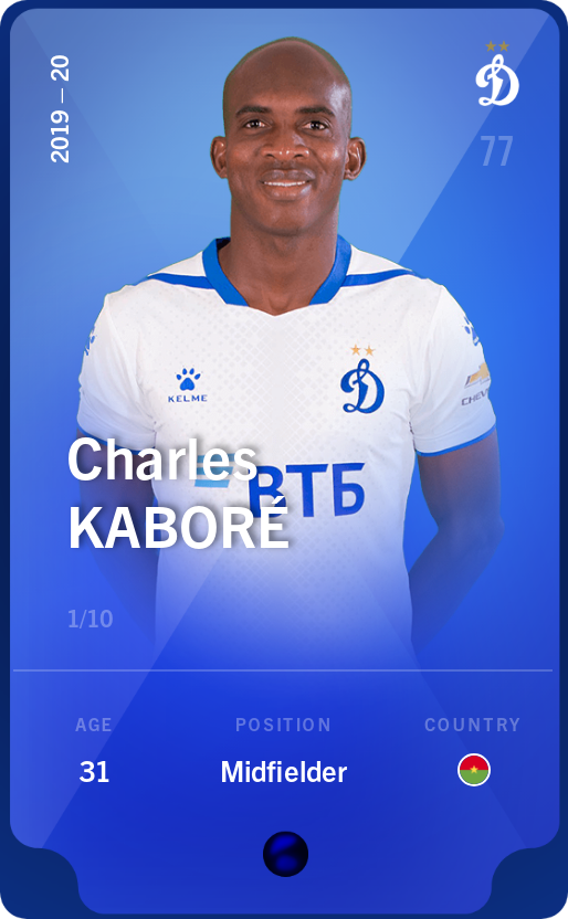 Sorare - Sorare Official - Charles Kaboré 2019-20 • Super Rare 1/10 - NFT # 22237142963053956056055221195753652135391143734008193961776335553917892654225