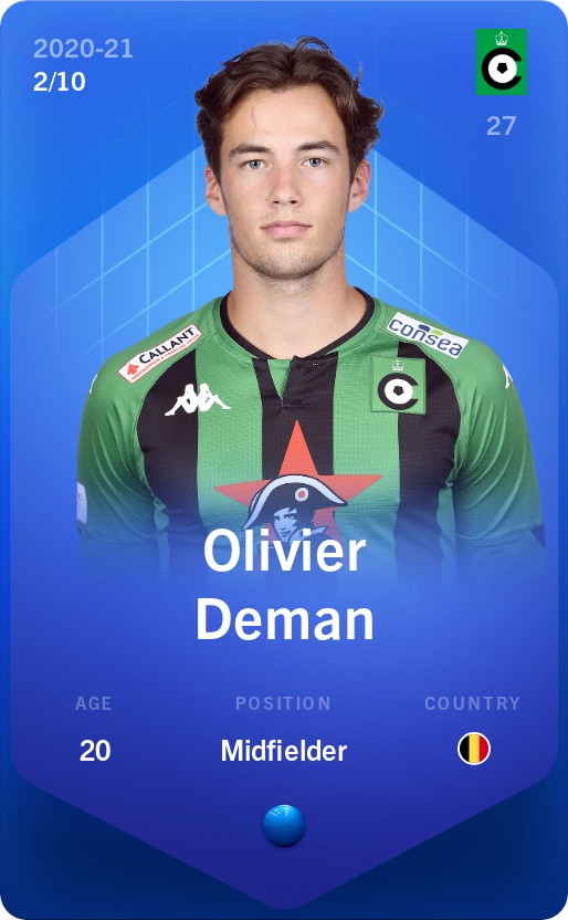 Sorare - Sorare Official - Olivier Deman 2020-21 • Super Rare 2/10 - NFT # 113139783323272333909117294795619267518717548333176869254579170574609554623992