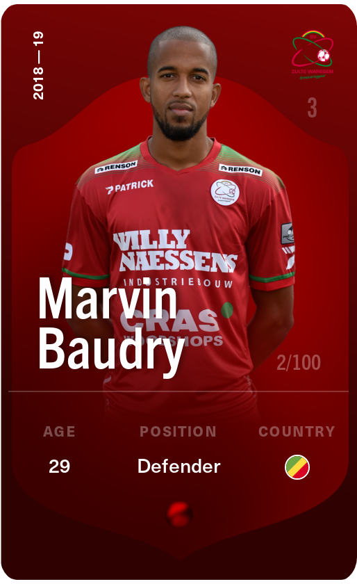 Sorare - Sorare Official - Marvin Baudry 2018-19 • Rare 2/100 - NFT # 9246274063770579035020664051053207248605920181621932871461387591873186003316