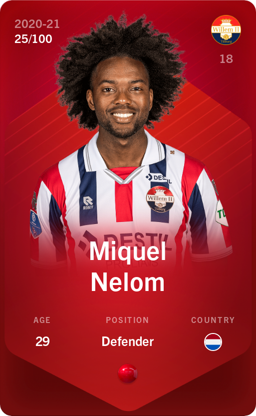 Sorare - Sorare Official - Miquel Nelom 2020-21 • Rare 25/100 - NFT # 58124526551491849718799794198111145555828391289746508522406763577379055117315