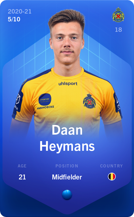 Sorare - Sorare Official - Daan Heymans 2020-21 • Super Rare 5/10 - NFT # 100926470212576430618206303639746905290944850107864708109109913220695224459433