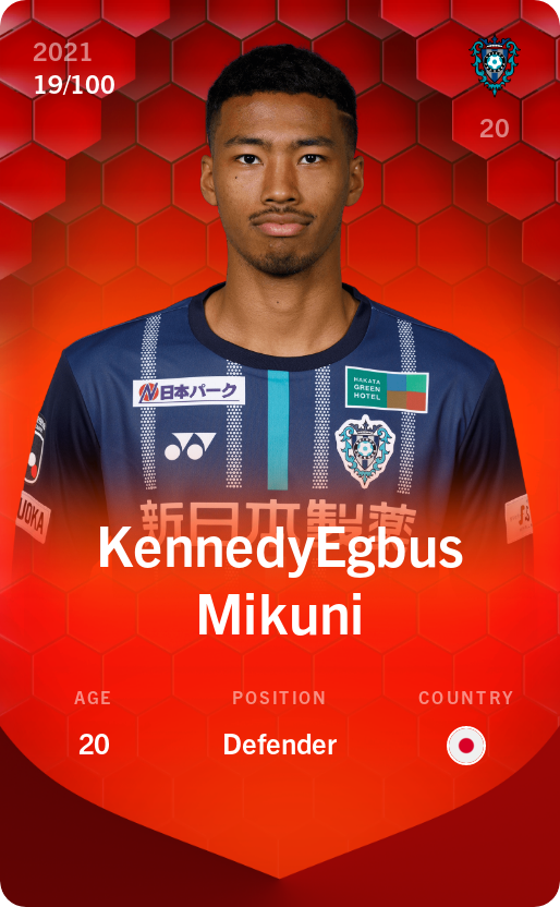 Sorare - Sorare Official - KennedyEgbus Mikuni 2021-22 • Rare 19/100 - NFT # 33518156604005440572461695743052820011913300127172782290710823410279143603978