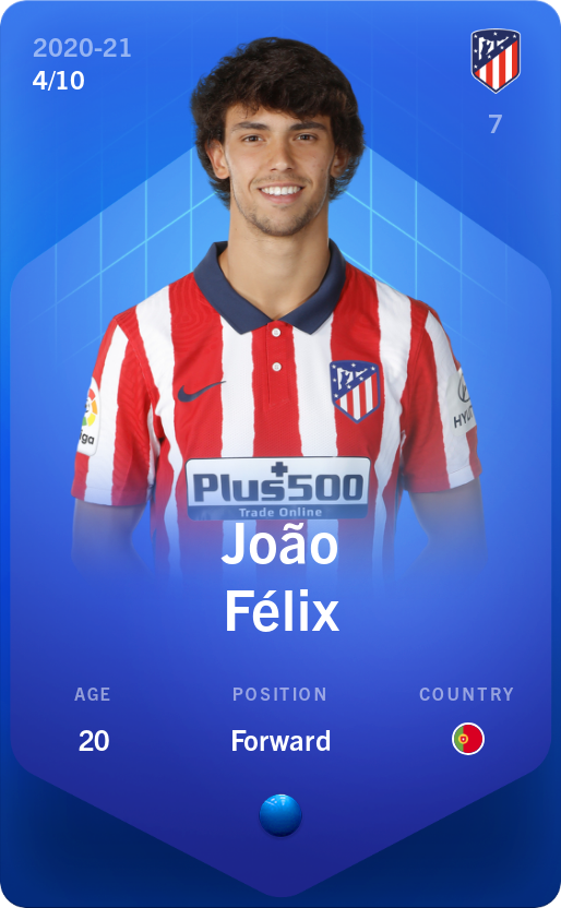 Sorare - Sorare Official - João Félix 2020-21 • Super Rare 4/10 - NFT # 27025011138216191744463839574319490149491763989839276256273772466391045948340