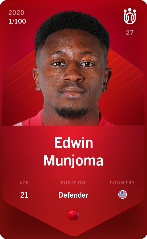 Sorare - Sorare Official - Edwin Munjoma 2020-21 • Rare 1/100 - NFT # 23365282805665346128947473644059277563902261675491409109607056171227586852990