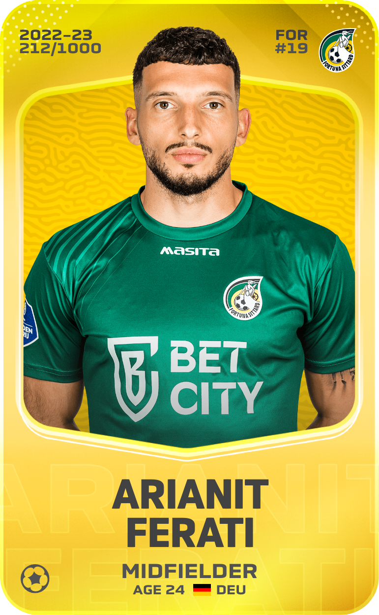 Sorare - Sorare Official - Arianit Ferati 2022-23 • Limited 212/1000 - NFT # 18359418197829512411066486747786918161713962440325798064582011552594048266752