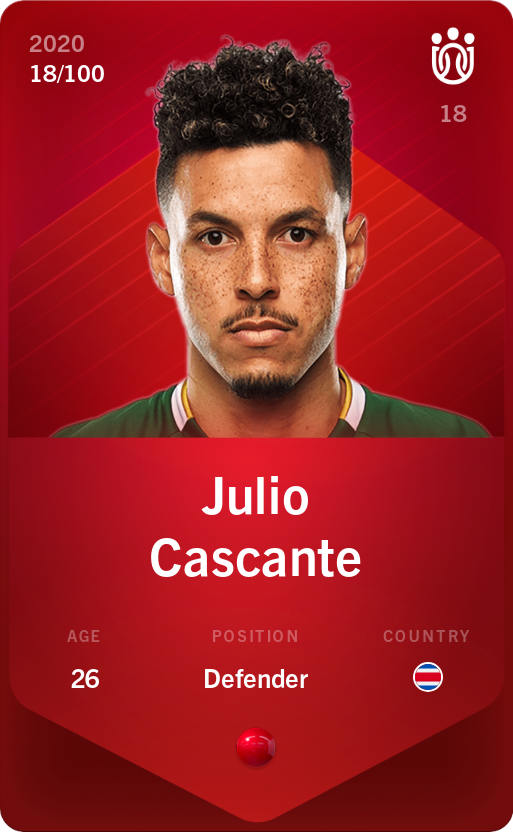 Sorare - Sorare Official - Julio Cascante 2020-21 • Rare 18/100 - NFT # 3921472927058047524172177111618219900739266395300696124221551244480293854142