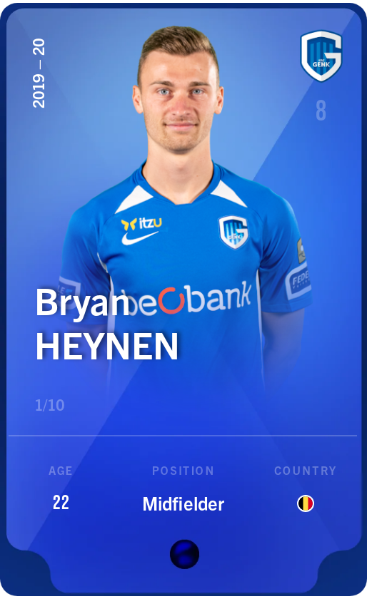 Sorare - Sorare Official - Bryan Heynen 2019-20 • Super Rare 1/10 - NFT # 47622245003627416405034924661836762409436781923335510592062902594382393161771