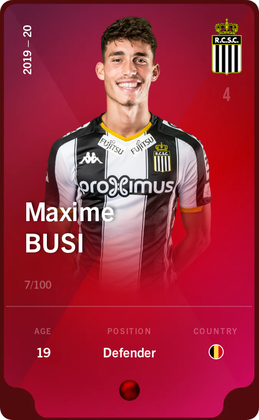 Sorare - Sorare Official - Maxime Busi 2019-20 • Rare 7/100 - NFT # 43303966564946961615386098054682199834290932674453780562350381260642166896958