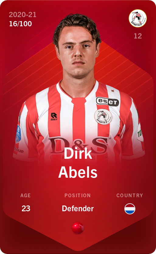 Sorare - Sorare Official - Dirk Abels 2020-21 • Rare 16/100 - NFT # 59664483556463963023846763410618194366544468157655094066298515306929087281595