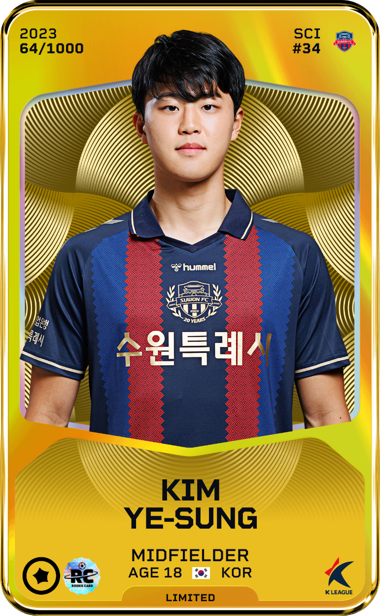 Sorare - Sorare Official - Kim Ye-Sung 2023-24 • Limited 64/1000 - NFT # 59999070899025677956180938996767523279339869157653293526130201047688429793522