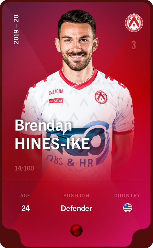 Sorare - Sorare Official - Brendan Hines-Ike 2019-20 • Rare 14/100 - NFT # 12440535390531555029237624553180116403576544349156744821786506899140501081920