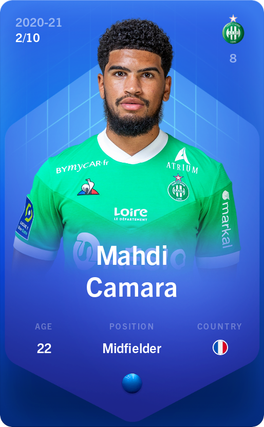 Sorare - Sorare Official - Mahdi Camara 2020-21 • Super Rare 2/10 - NFT # 81782134703808306888074451702619666144268915861420513984220166287127788905167