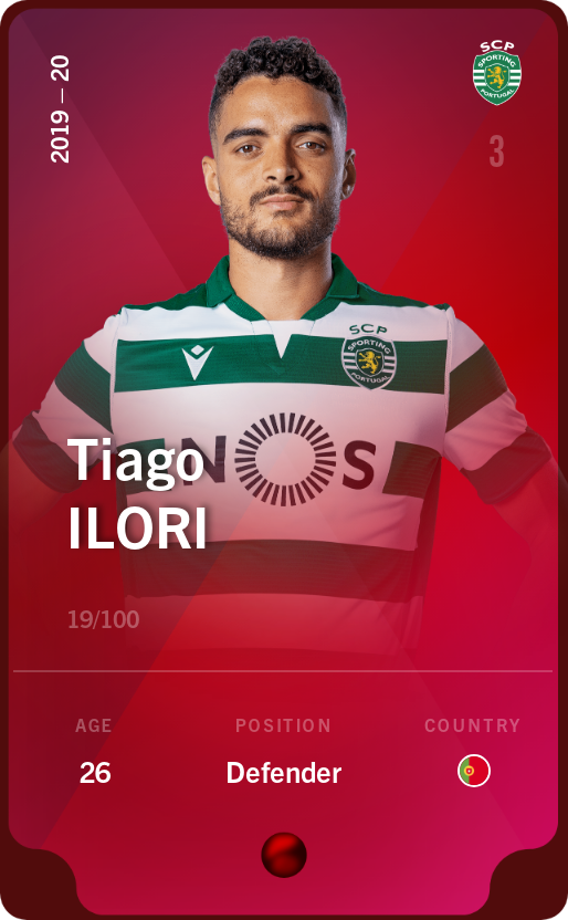 Sorare - Sorare Official - Tiago Ilori 2019-20 • Rare 19/100 - NFT # 114350301275946415969609512659208764774083560891872648218162135554038831898903