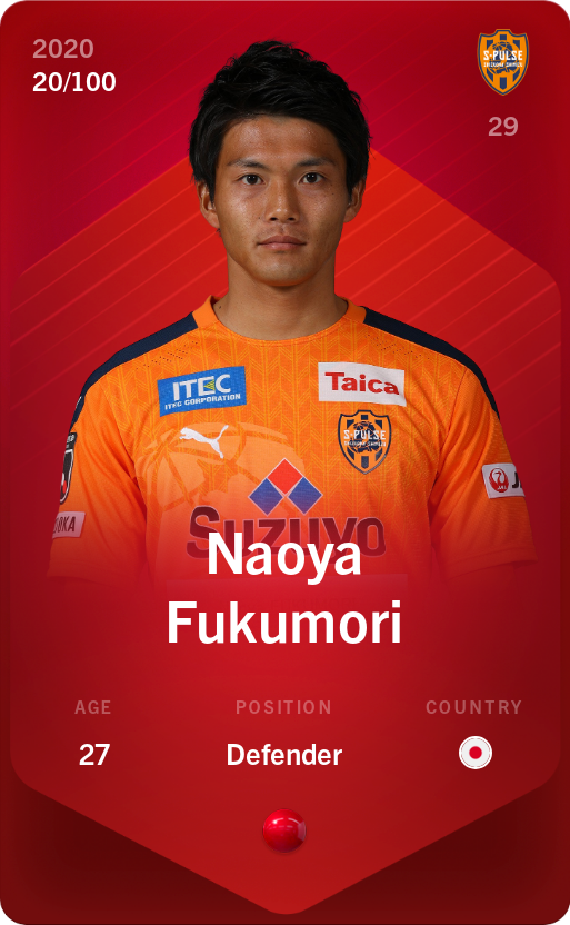 Sorare - Sorare Official - Naoya Fukumori 2020-21 • Rare 20/100 - NFT # 63983834825880412568038516080457430037600703580389401253625032843359972094430