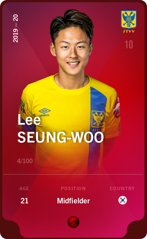 Sorare - Sorare Official - Lee Seung-Woo 2019-20 • Rare 4/100 - NFT # 21724646845862476898091315482440875140852132553118203262139045415652283268132