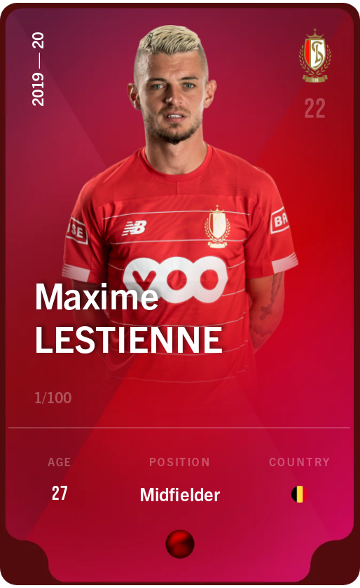 Sorare - Sorare Official - Maxime Lestienne 2019-20 • Rare 1/100 - NFT # 42018768955358232420678524949973441350695650313307125579178449525493953782516
