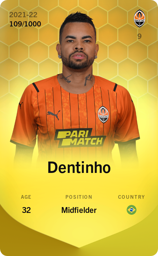 Sorare - Sorare Official - Dentinho 2021-22 • Limited 109/1000 - NFT # 100264452990606039762550344488150515955775569463527830863594844320707824627603