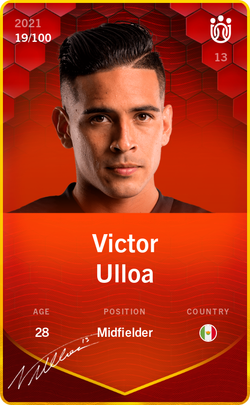 Sorare - Sorare Official - Victor Ulloa 2021-22 • Rare 19/100 - NFT # 94846235493328244353887158089078844012776031869538371144151409504189241419407