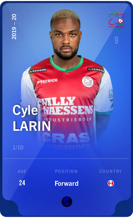 Sorare - Sorare Official - Cyle Larin 2019-20 • Super Rare 1/10 - NFT # 97357721207879643267221059833830206919510953346723951391464402688146137849760