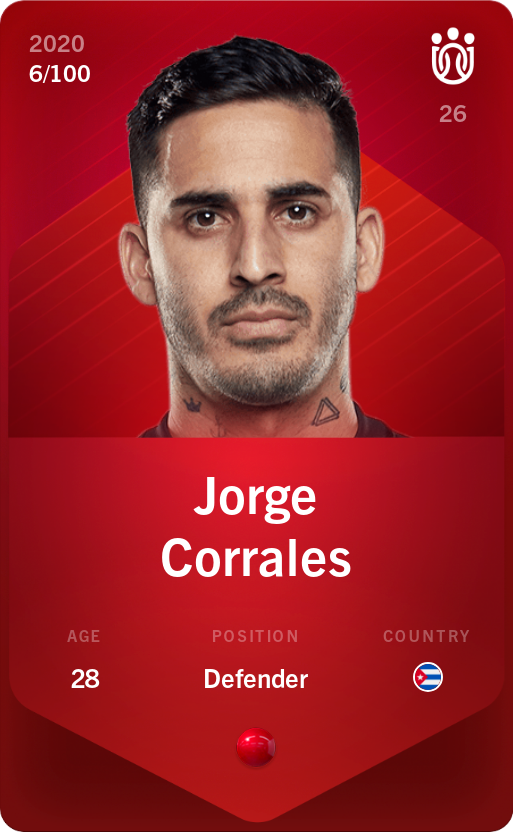 Sorare - Sorare Official - Jorge Corrales 2020-21 • Rare 6/100 - NFT # 37931669889787226890813004331855105187608144587965632260390333831346605504241