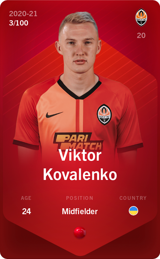 Sorare - Sorare Official - Viktor Kovalenko 2020-21 • Rare 3/100 - NFT # 82632631659643945374876363936435838659006303805672022475483094140232679065033