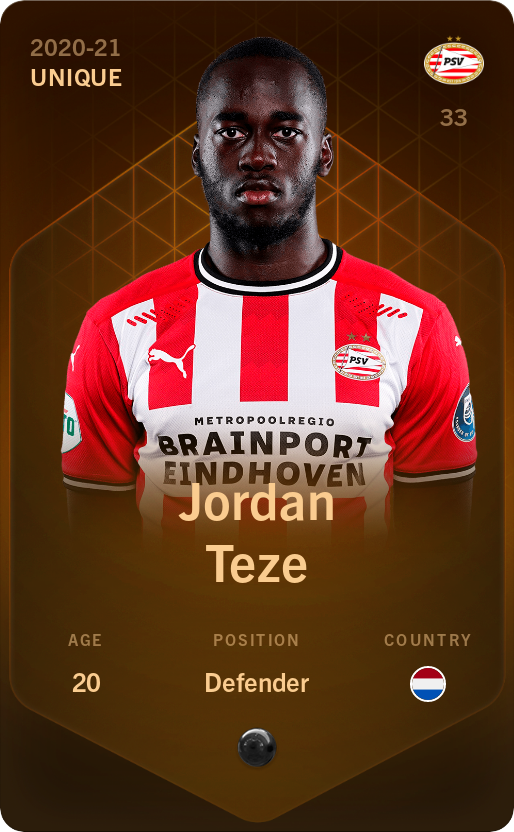 Sorare - Sorare Official - Jordan Teze 2020-21 • Unique - NFT # 52587872315513658255438689494190006994048150466346764922329753016001745716923