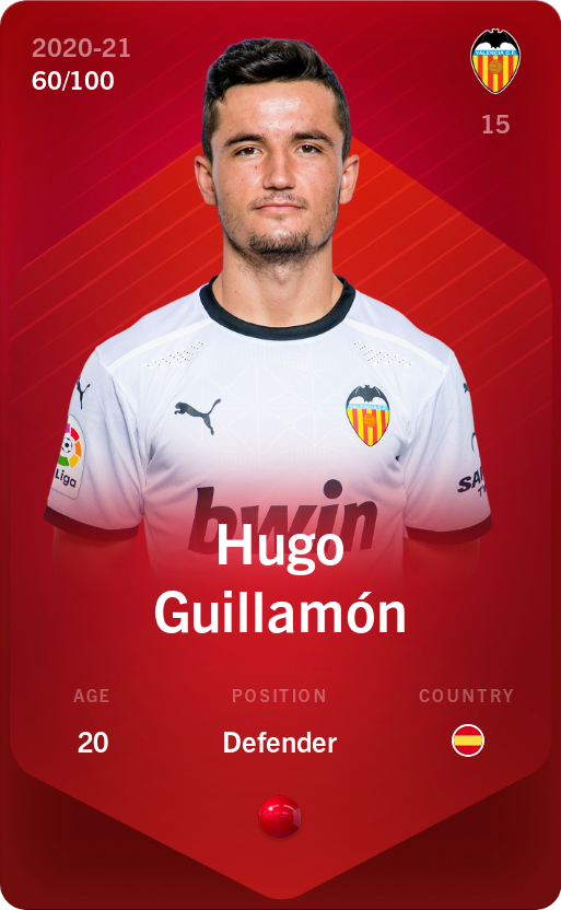 Sorare - Sorare Official - Hugo Guillamón 2020-21 • Rare 60/100 - NFT # 101780727449918703605273309172994210098708317509609048468370233920409662428423