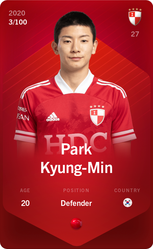 Sorare - Sorare Official - Park Kyung-Min 2020-21 • Rare 3/100 - NFT # 50760742288235260523997811389654516998532062827990474125174764227512374198876