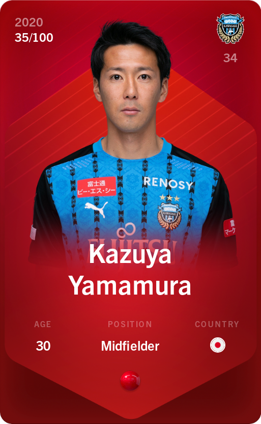 Sorare - Sorare Official - Kazuya Yamamura 2020-21 • Rare 35/100 - NFT # 85208753422654732447858684277886664765158087502920298800011803099894153759093