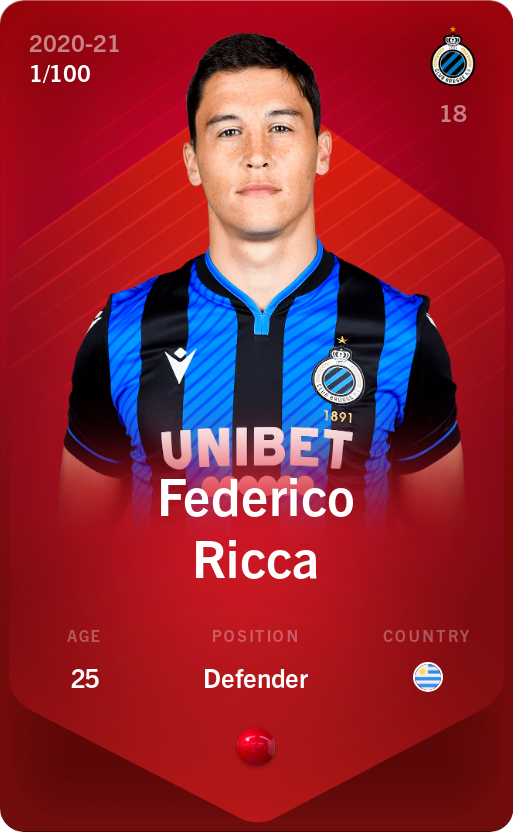 Sorare - Sorare Official - Federico Ricca 2020-21 • Rare 1/100 - NFT # 108346193440103459667278056540203907745910557380448083378507159895112016164095