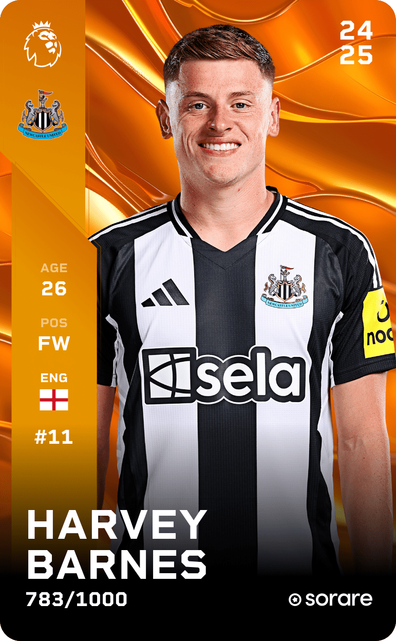 Harvey Barnes 2024-25 • Limited 783/1000
