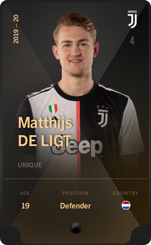Sorare - Sorare Official - Matthijs de Ligt 2019-20 • Unique - NFT # 32308138633952315463277783010665690109887368830704269696729475422756792843906