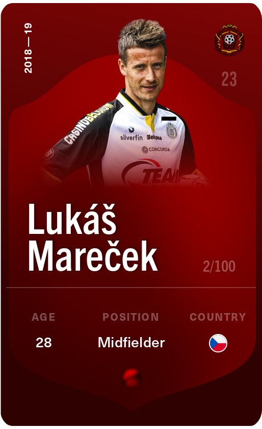 Sorare - Sorare Official - Lukáš Mareček 2018-19 • Rare 2/100 - NFT # 8808399755930215911347005477081862201553307236285266863338444901013833285861